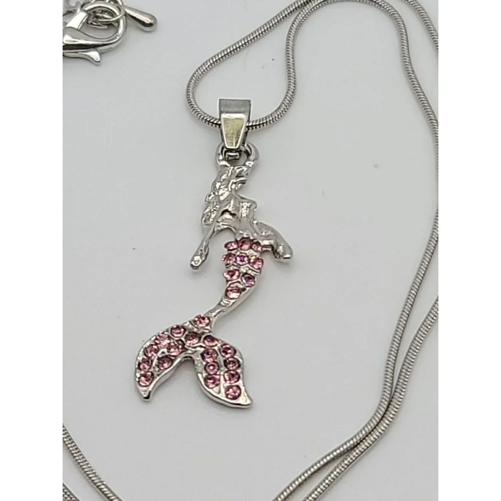 Women Girls Mermaid Love Gift Pendant Necklace - Picture 2 of 2